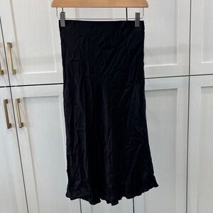 Wilfred Black Midi Satin Skirt